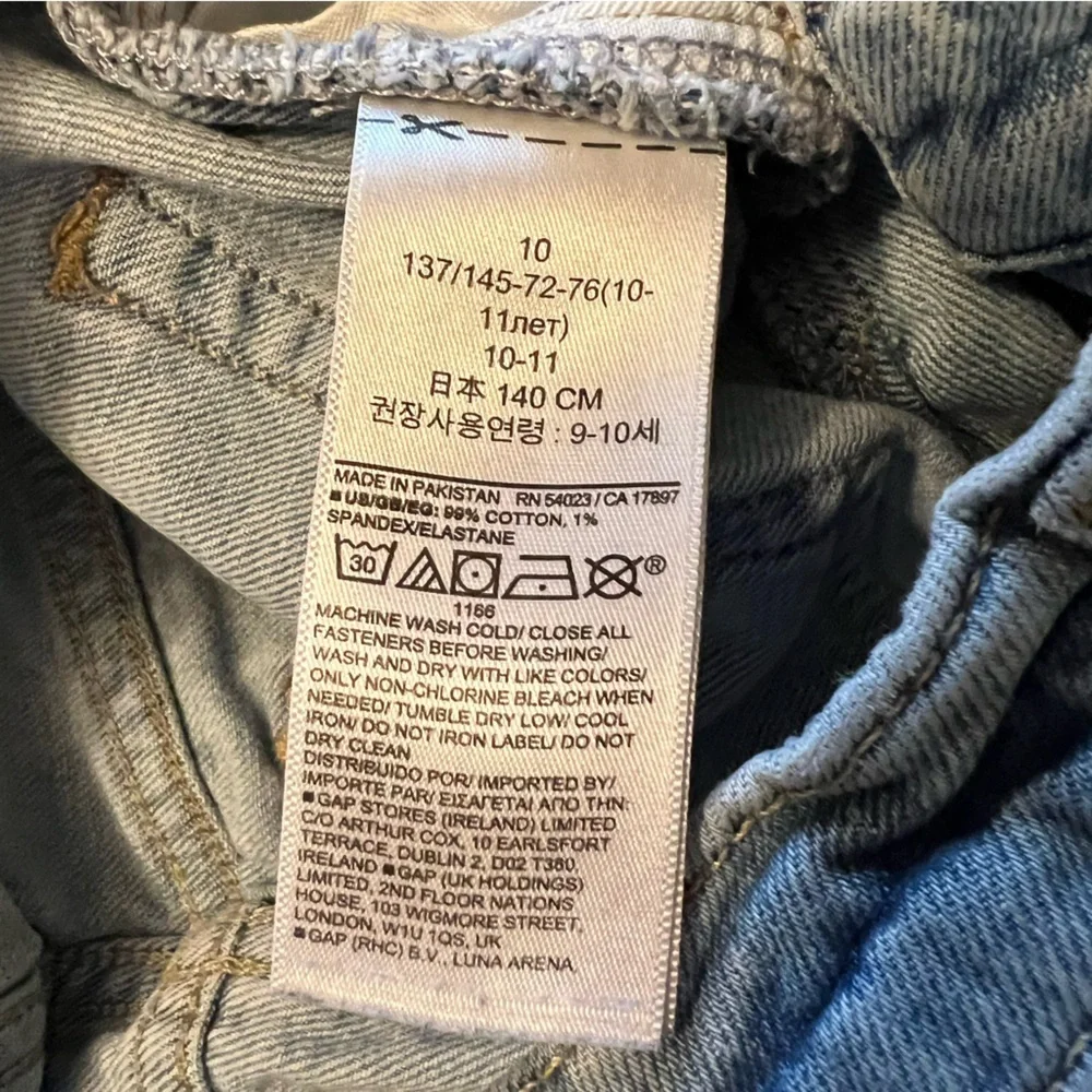 GAP Kids Light Blue '90s High Rise Loose Fit‎ Jeans Size 10